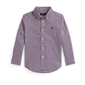 Polo Ralph Lauren boys' long-sleeve gingham button-down shirt. size 5